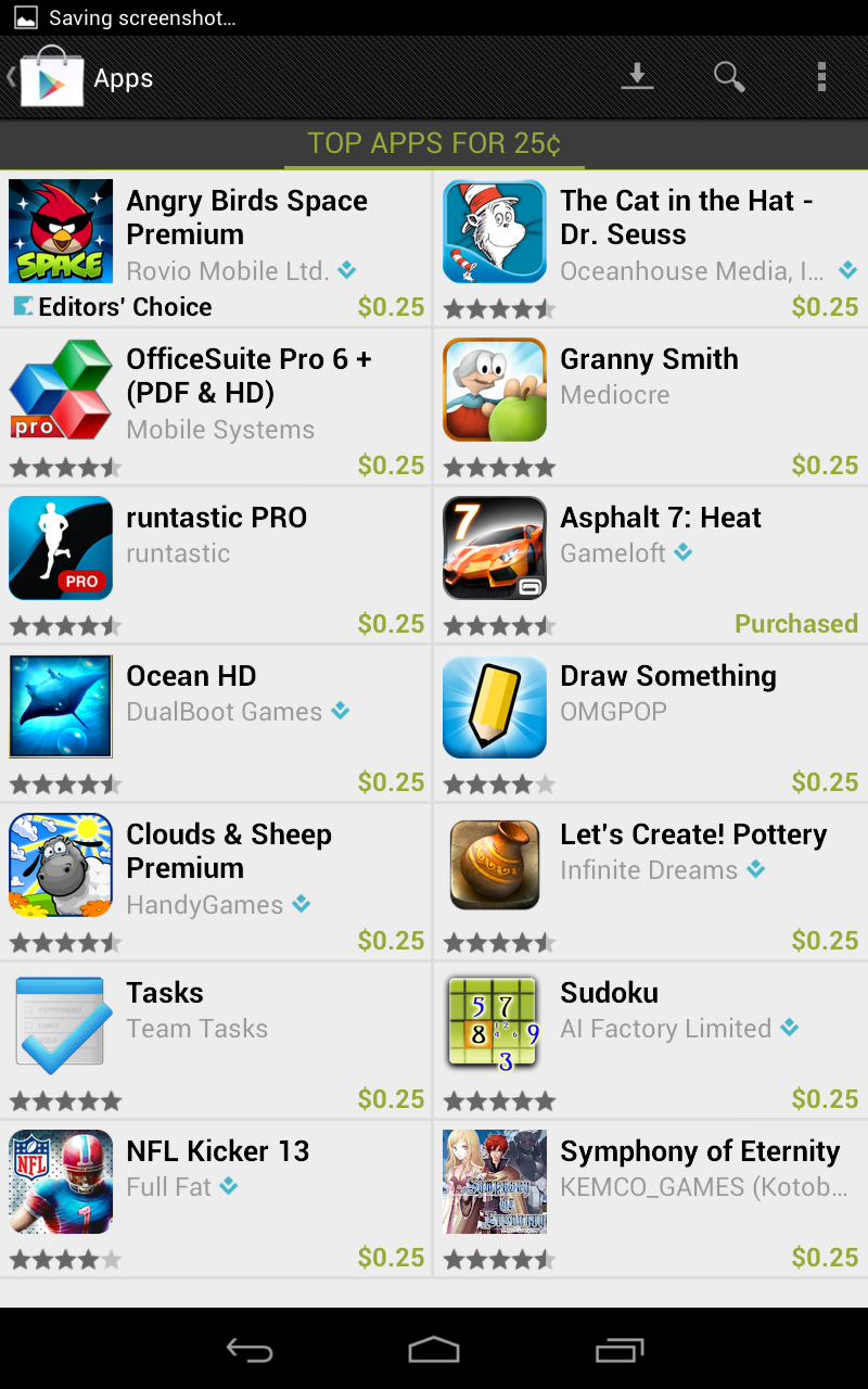 Illustration for article titled Google Play Celebrates 25 Billion Android App Downloads with $.25 Apps